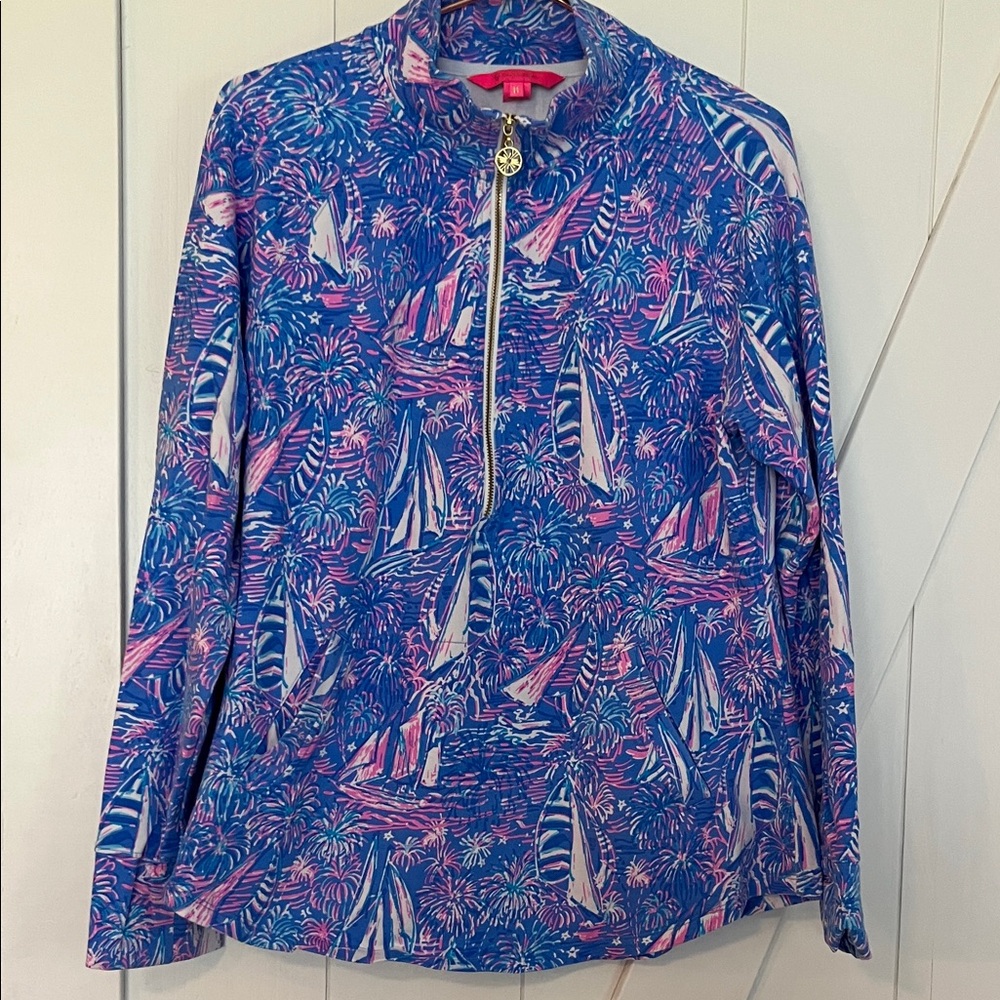 Lilly Pulitzer Skipper Popover-Boca Blue-It’s a Sailabration Size M ⛵️🏖️